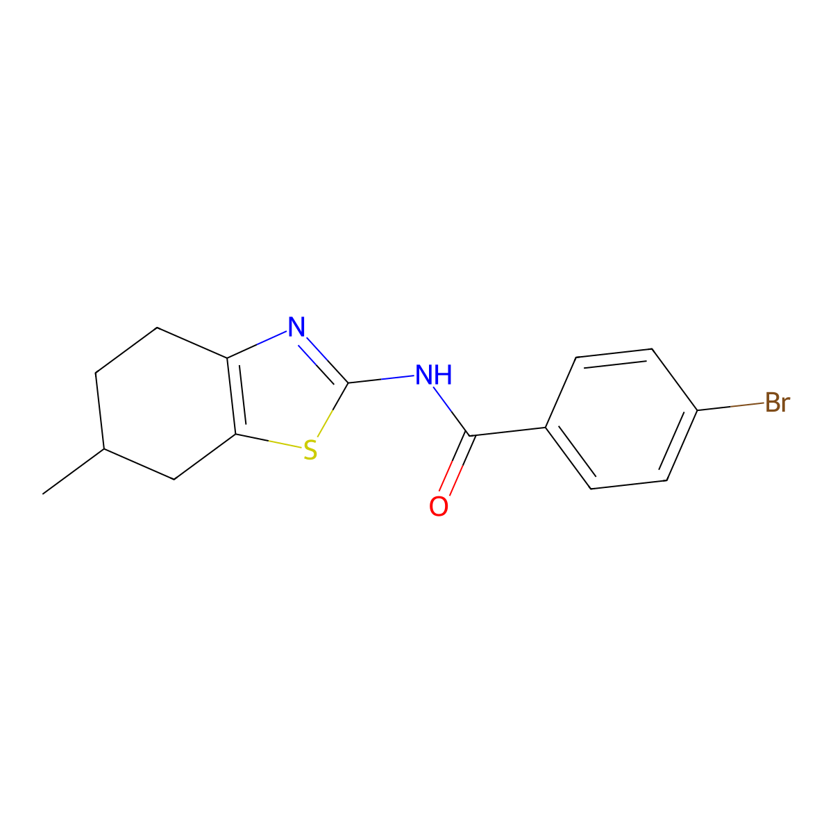 4-bromo-N-(6-methyl-4,5,6,7-tetrahydro-1,3-benzothiazol-2-yl)benzamide molecular structure, CAS 312941-25-6