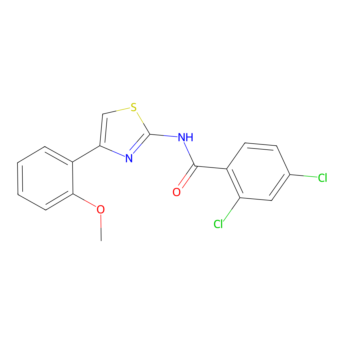 2,4-dichloro-N-[4-(2-methoxyphenyl)-1,3-thiazol-2-yl]benzamide molecular structure, CAS 312941-32-5