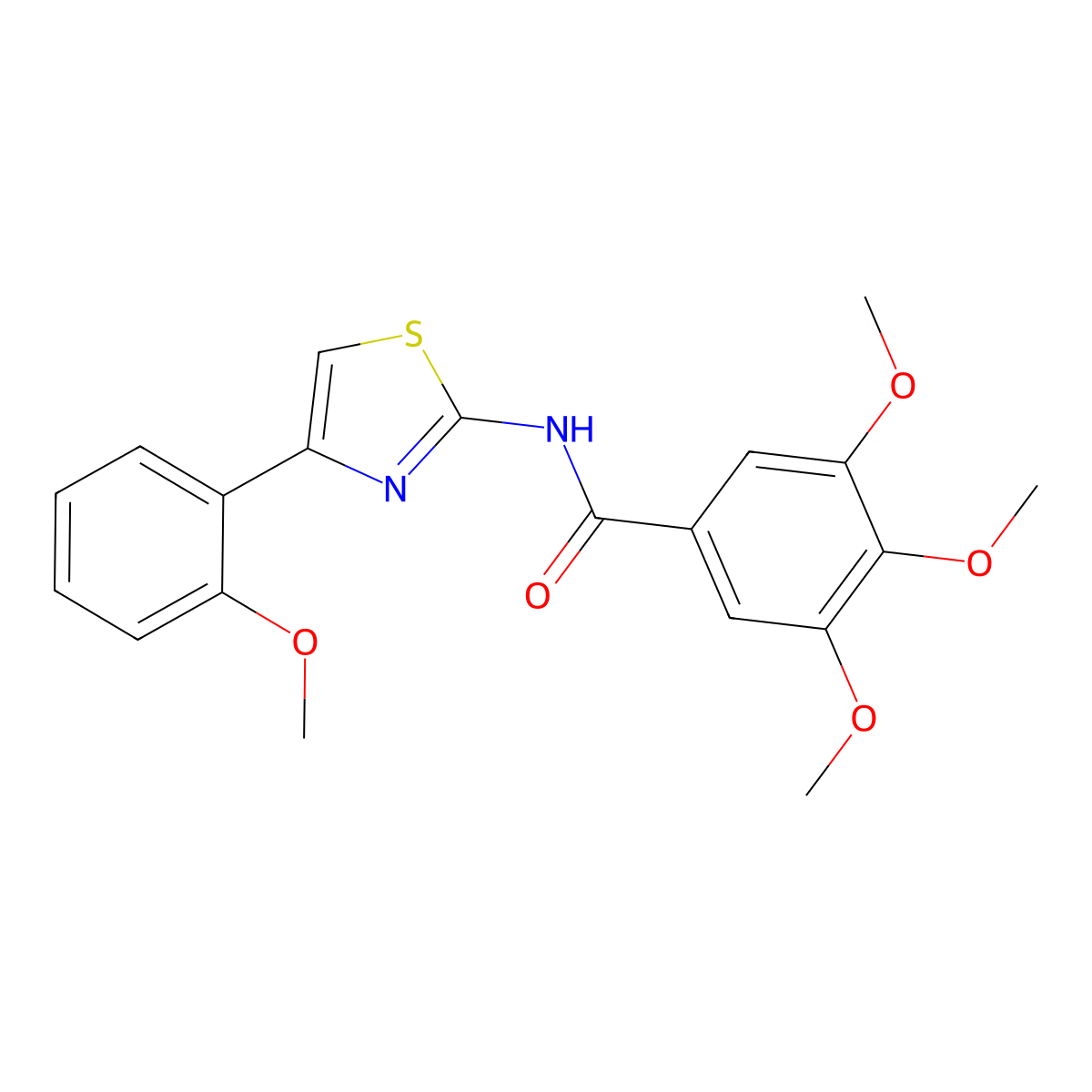 3,4,5-trimethoxy-N-[4-(2-methoxyphenyl)-1,3-thiazol-2-yl]benzamide molecular structure, CAS 312941-34-7
