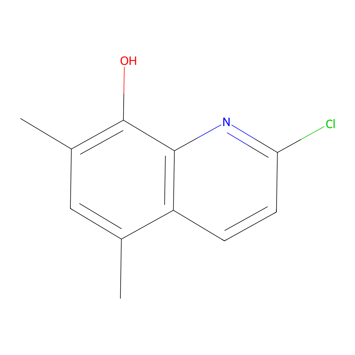 2-Chloro-5,7-dimethylquinolin-8-ol molecular structure, CAS 312941-39-2