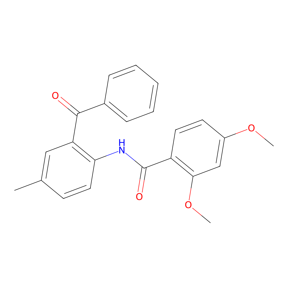 N-(2-benzoyl-4-methylphenyl)-2,4-dimethoxybenzamide molecular structure, CAS 312941-76-7