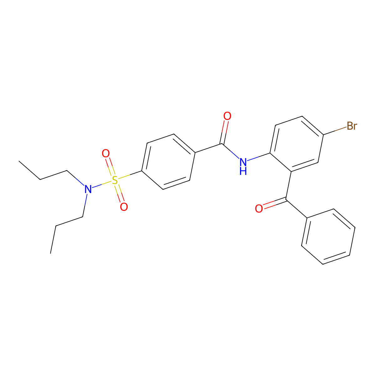 N-(2-benzoyl-4-bromophenyl)-4-(dipropylsulfamoyl)benzamide molecular structure, CAS 312941-78-9