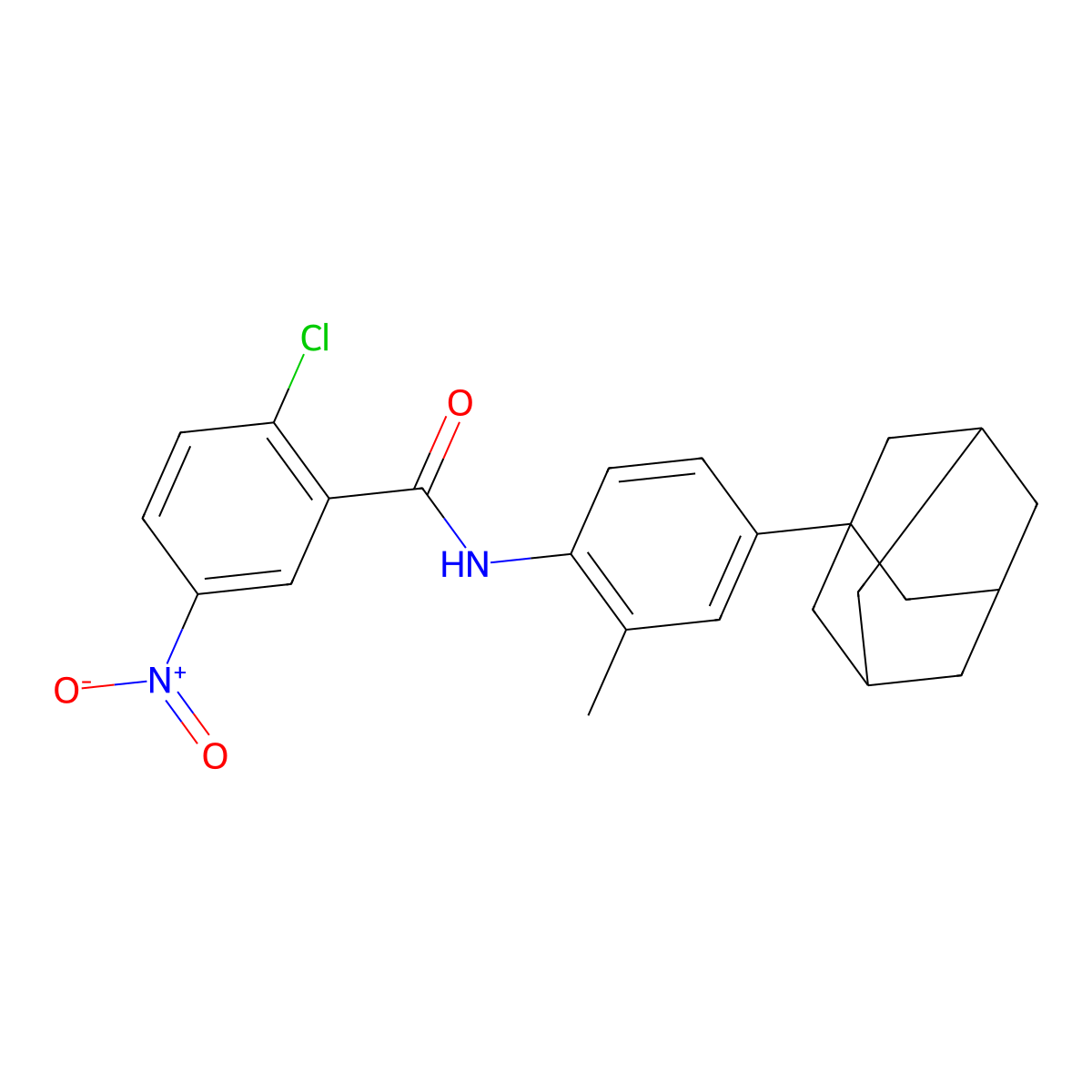 N-[4-(adamantan-1-yl)-2-methylphenyl]-2-chloro-5-nitrobenzamide molecular structure, CAS 312941-79-0