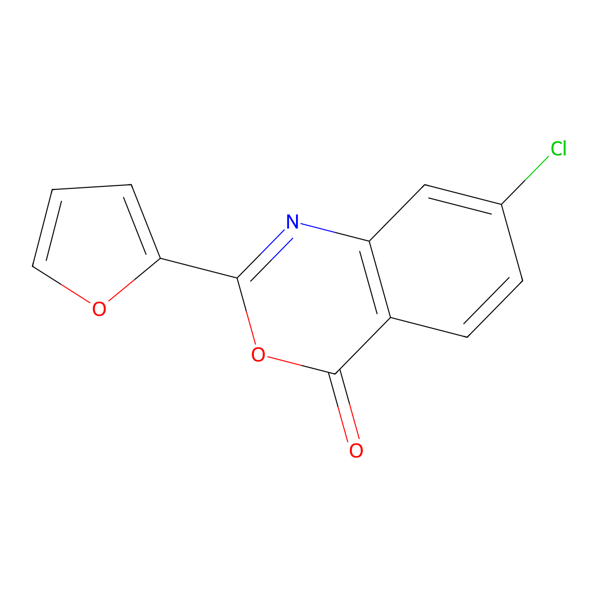 7-Chloro-2-(furan-2-yl)-3,1-benzoxazin-4-one molecular structure, CAS 312941-91-6