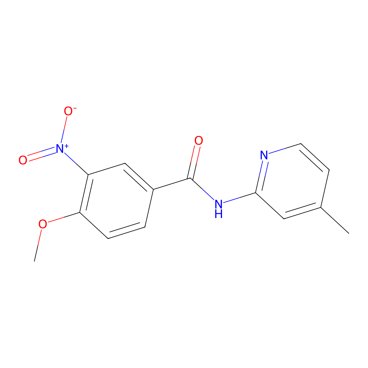 4-methoxy-N-(4-methylpyridin-2-yl)-3-nitrobenzamide molecular structure, CAS 312941-95-0