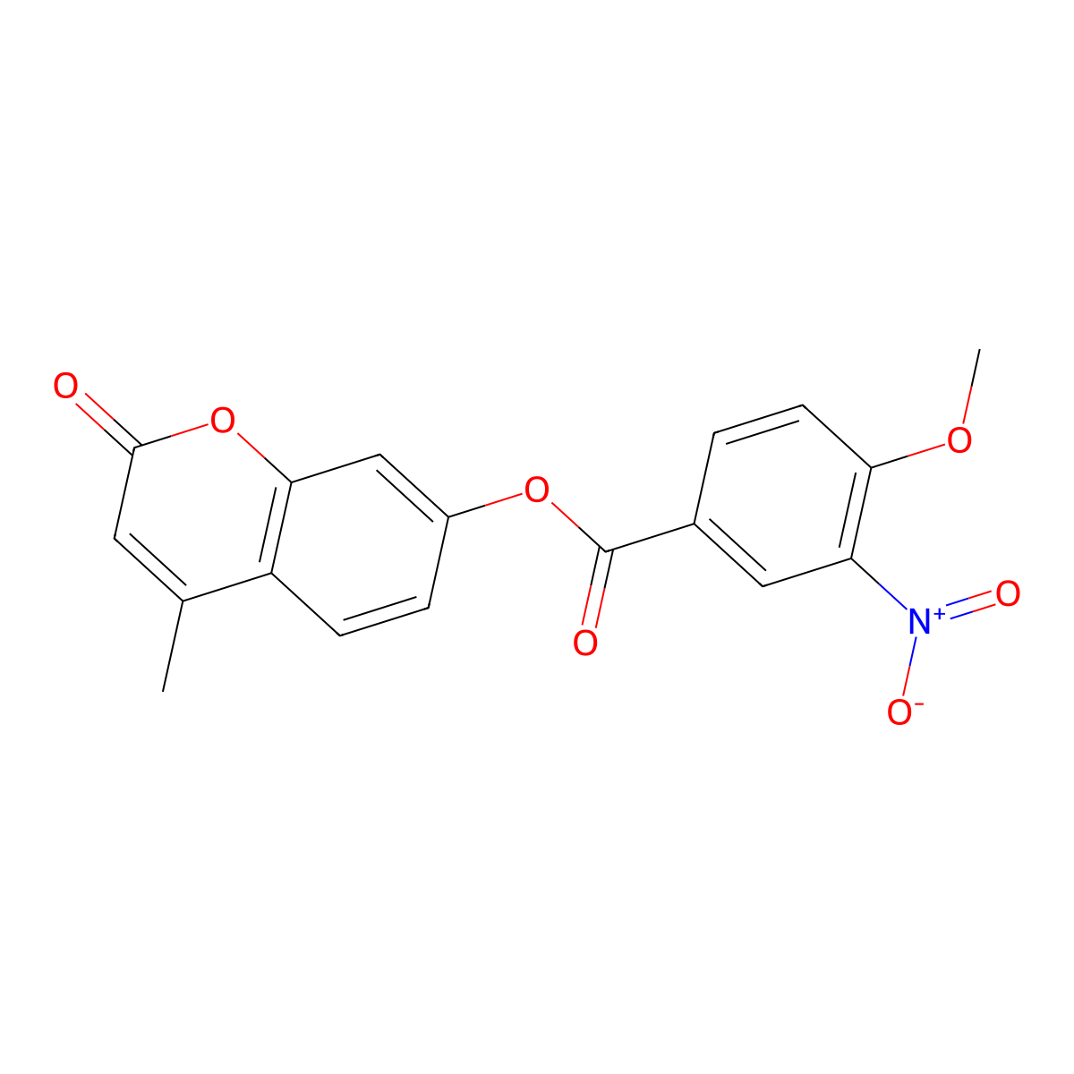 4-methyl-2-oxo-2H-chromen-7-yl 4-methoxy-3-nitrobenzoate molecular structure, CAS 312941-96-1