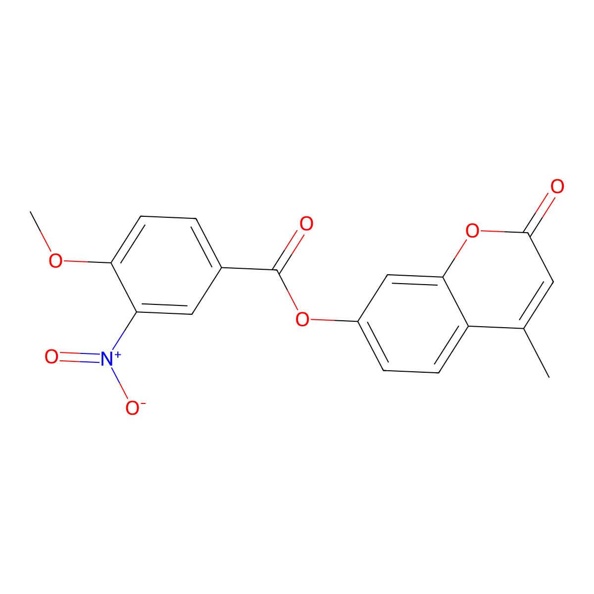 4-methyl-2-oxo-2H-chromen-7-yl 4-methoxy-3-nitrobenzoate molecular structure, CAS 312941-96-1