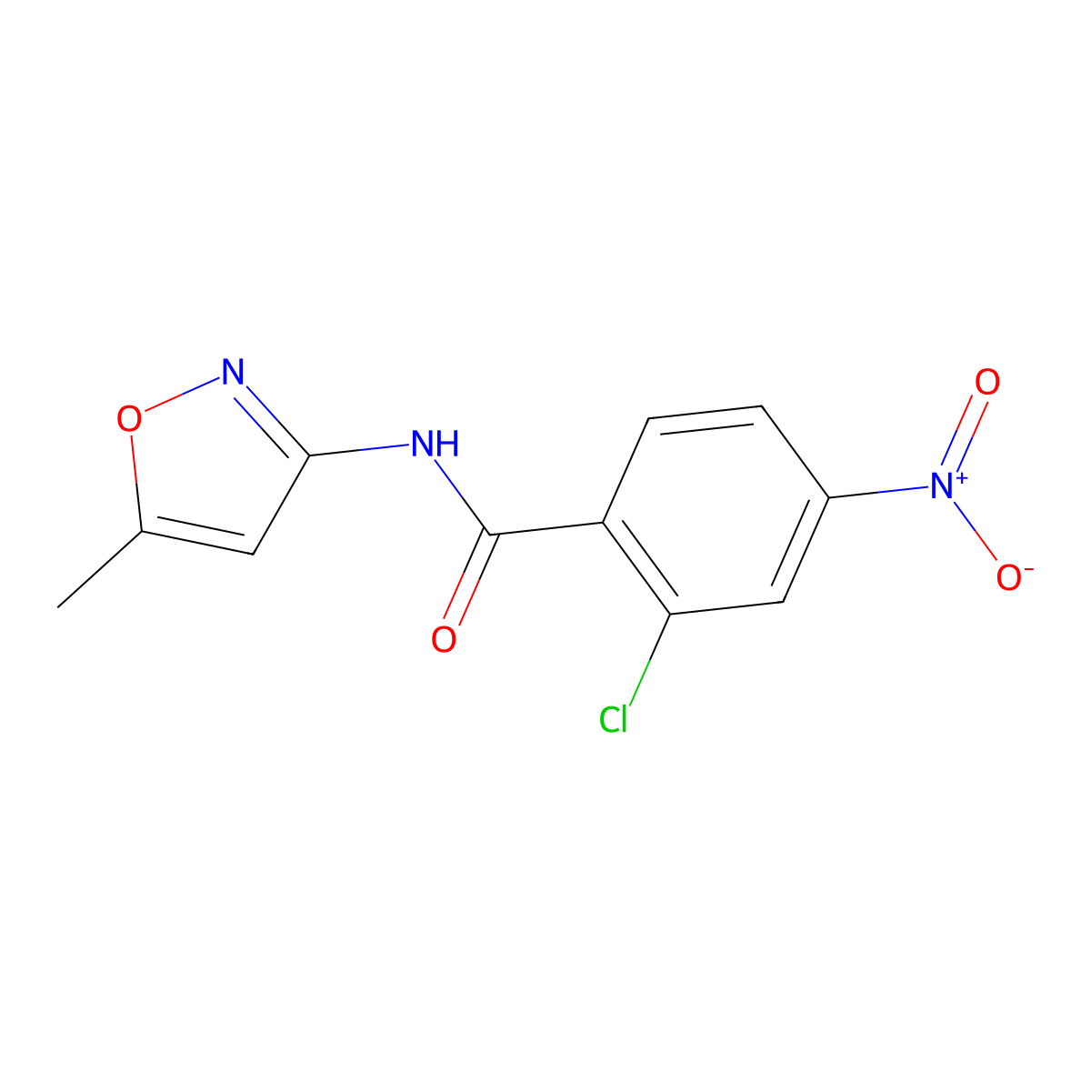 2-chloro-N-(5-methyl-1,2-oxazol-3-yl)-4-nitrobenzamide molecular structure, CAS 312942-11-3
