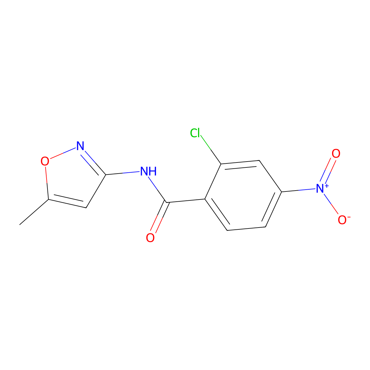 2-chloro-N-(5-methyl-1,2-oxazol-3-yl)-4-nitrobenzamide molecular structure, CAS 312942-11-3