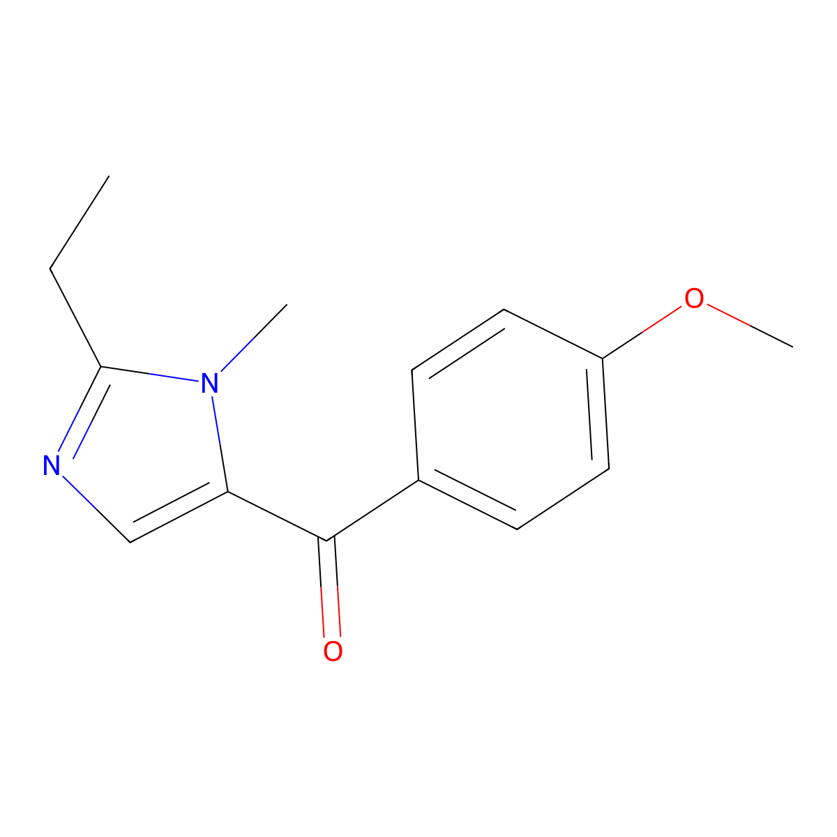 (2-ethyl-1-methyl-1H-imidazol-5-yl)(4-methoxyphenyl)methanone molecular structure, CAS 312943-48-9