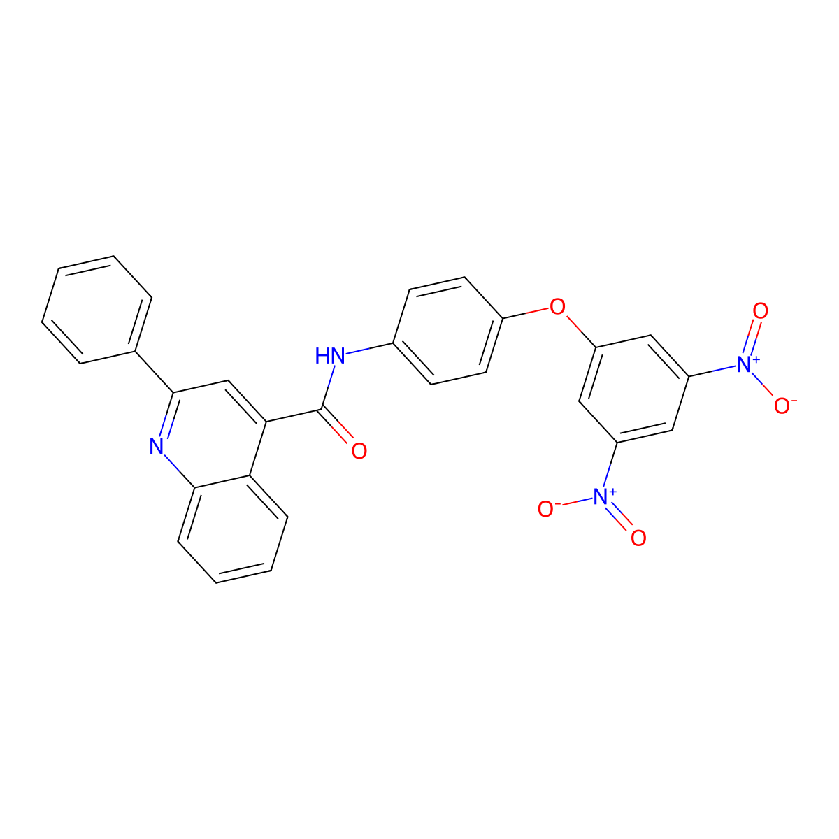 N-[4-(3,5-dinitrophenoxy)phenyl]-2-phenylquinoline-4-carboxamide molecular structure, CAS 312943-61-6