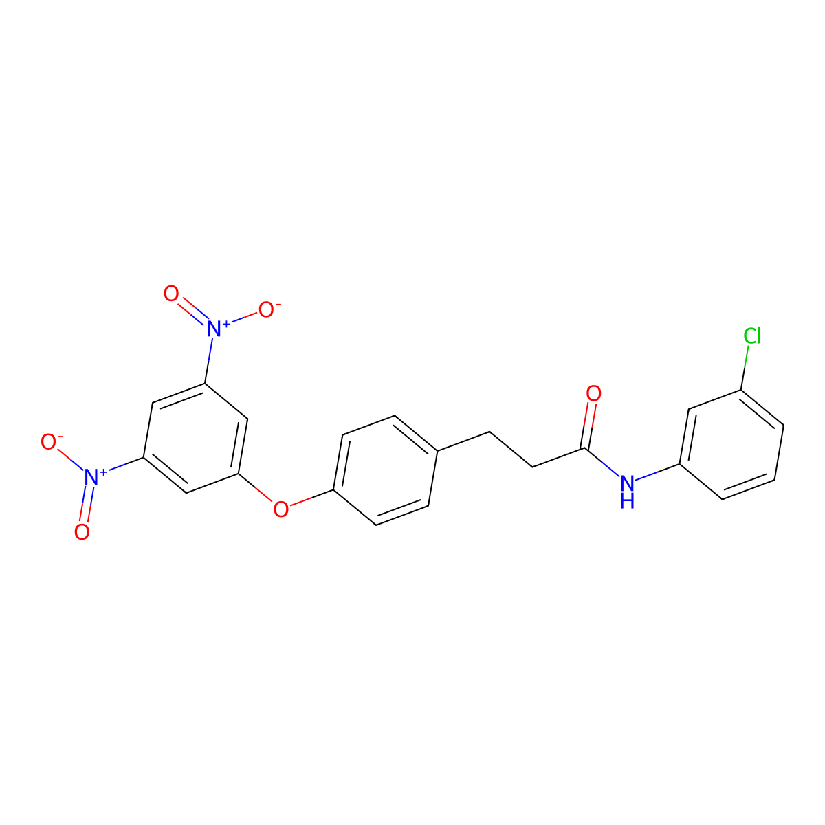 3-(4-{3,5-bisnitrophenoxy}phenyl)-N-(3-chlorophenyl)propanamide molecular structure, CAS 312943-66-1