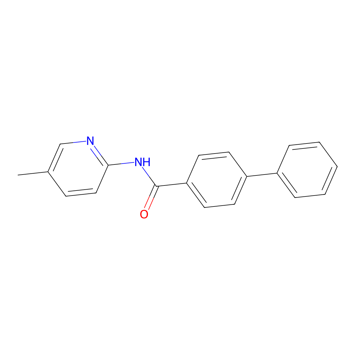 N-(5-methyl-2-pyridinyl)[1,1'-biphenyl]-4-carboxamide molecular structure, CAS 312943-69-4