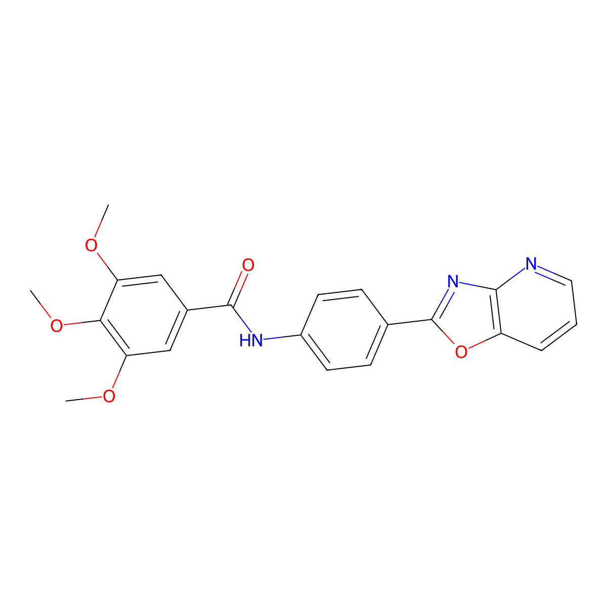 3,4,5-trimethoxy-N-[4-([1,3]oxazolo[4,5-b]pyridin-2-yl)phenyl]benzamide molecular structure, CAS 312944-00-6
