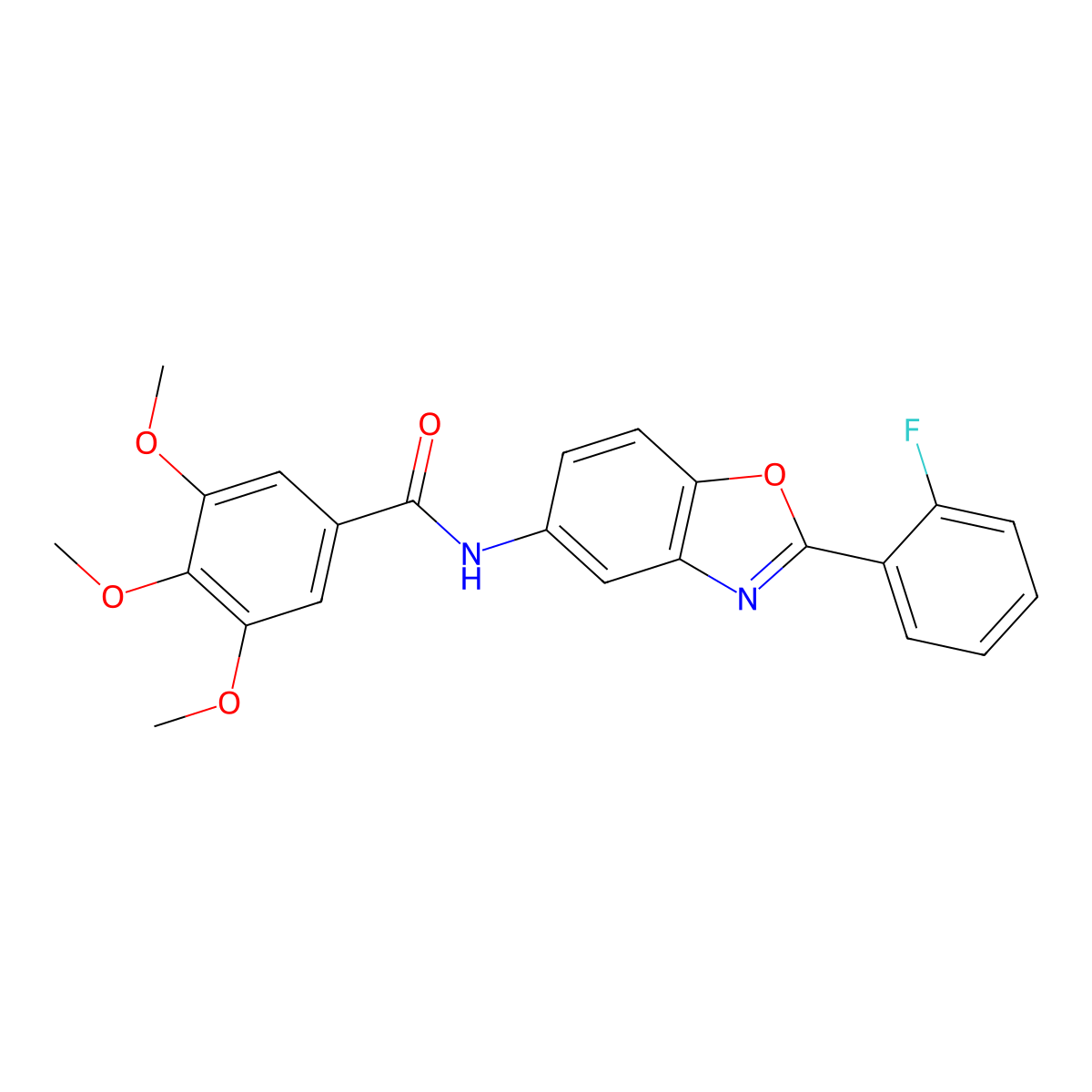 N-[2-(2-fluorophenyl)-1,3-benzoxazol-5-yl]-3,4,5-trimethoxybenzamide molecular structure, CAS 312944-05-1