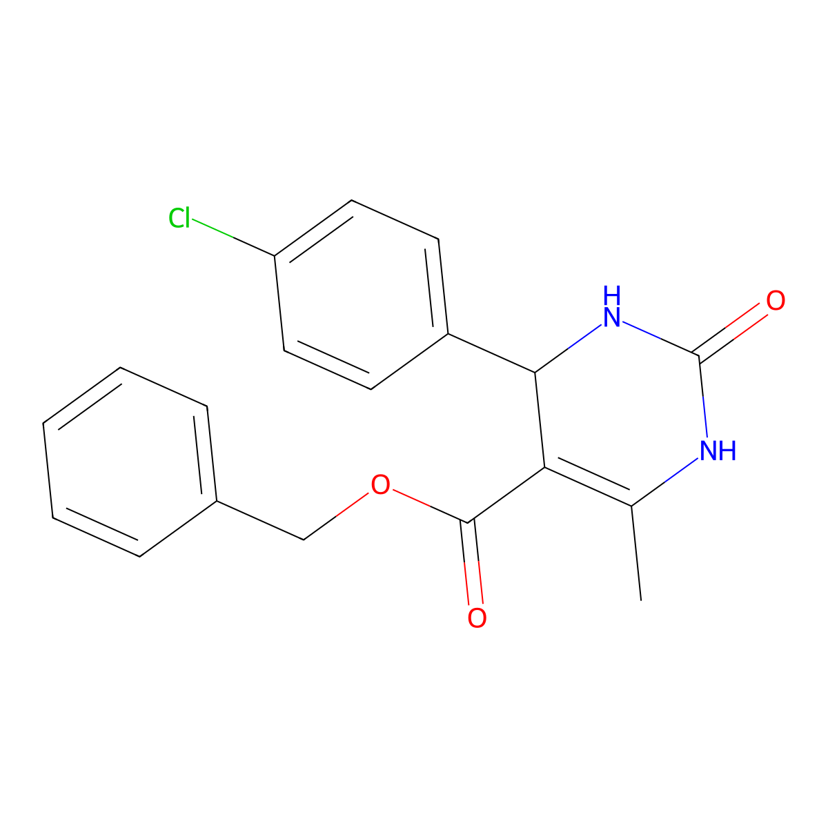 Benzyl 4-(4-chlorophenyl)-6-methyl-2-oxo-1,2,3,4-tetrahydropyrimidine-5-carboxylate molecular structure, CAS 312944-15-3