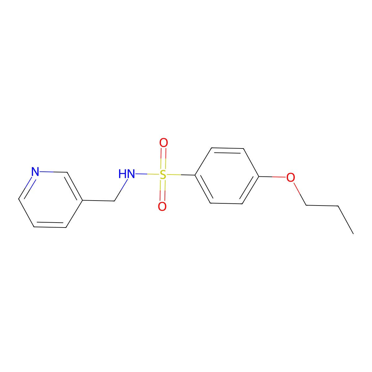 4-propoxy-N-(pyridin-3-ylmethyl)benzenesulfonamide molecular structure, CAS 312944-34-6