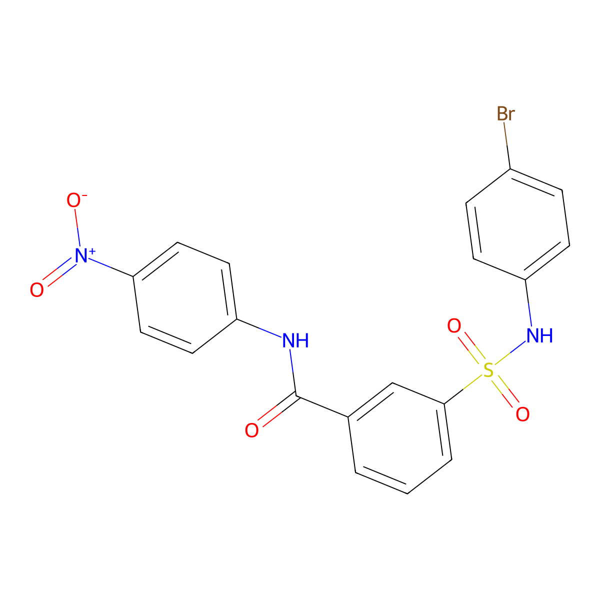 3-[(4-bromophenyl)sulfamoyl]-N-(4-nitrophenyl)benzamide molecular structure, CAS 312944-55-1