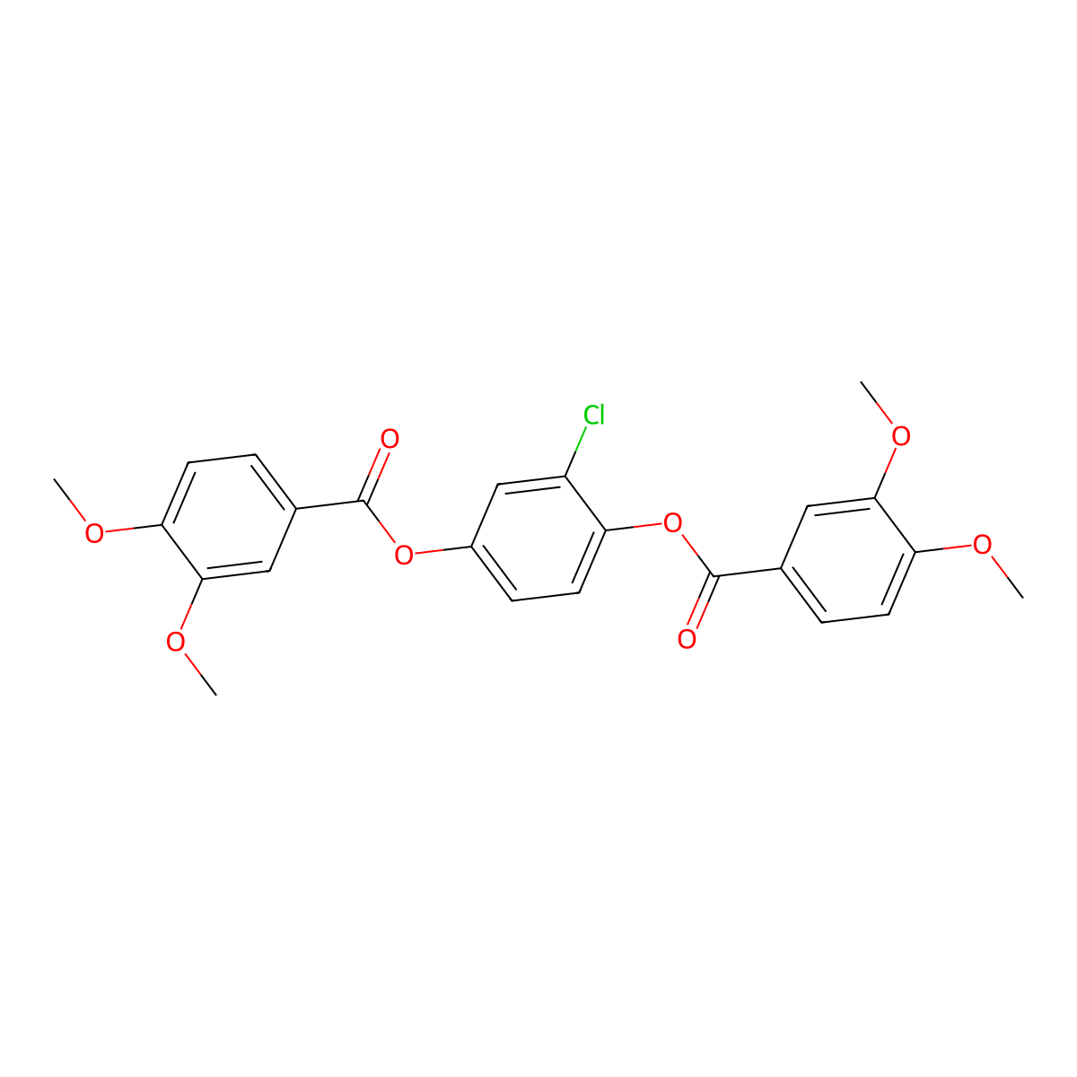 2-Chloro-4-[(3,4-dimethoxybenzoyl)oxy]phenyl 3,4-dimethoxybenzoate molecular structure, CAS 312944-68-6