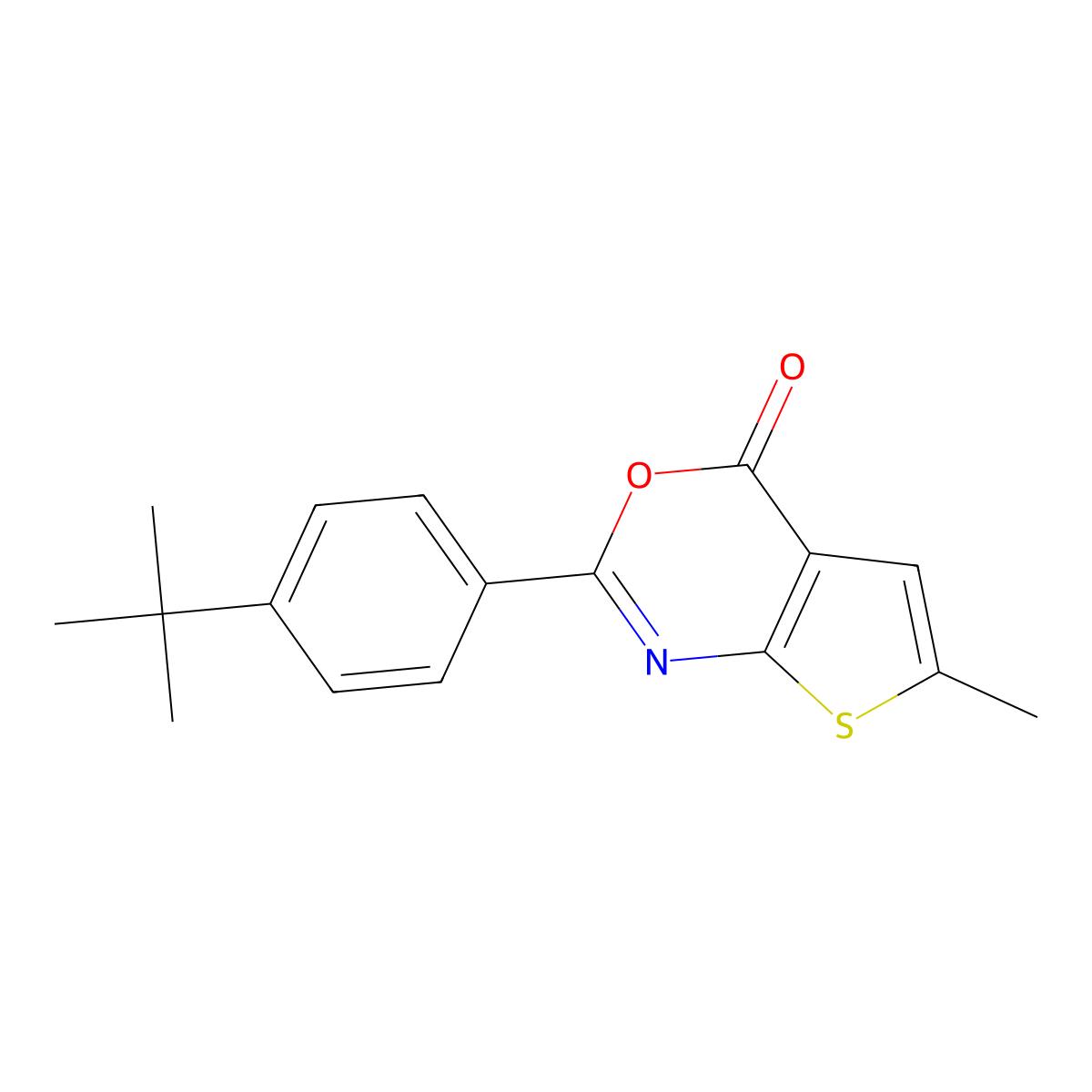 2-(4-tert-butylphenyl)-6-methyl-4H-thieno[2,3-d][1,3]oxazin-4-one molecular structure, CAS 312945-48-5