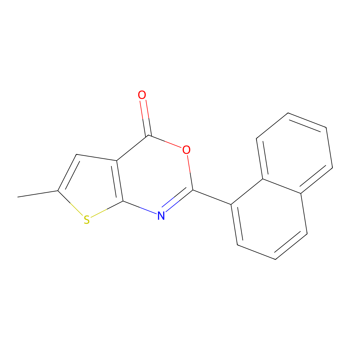 6-Methyl-2-naphthalen-1-ylthieno[2,3-d][1,3]oxazin-4-one molecular structure, CAS 312945-49-6