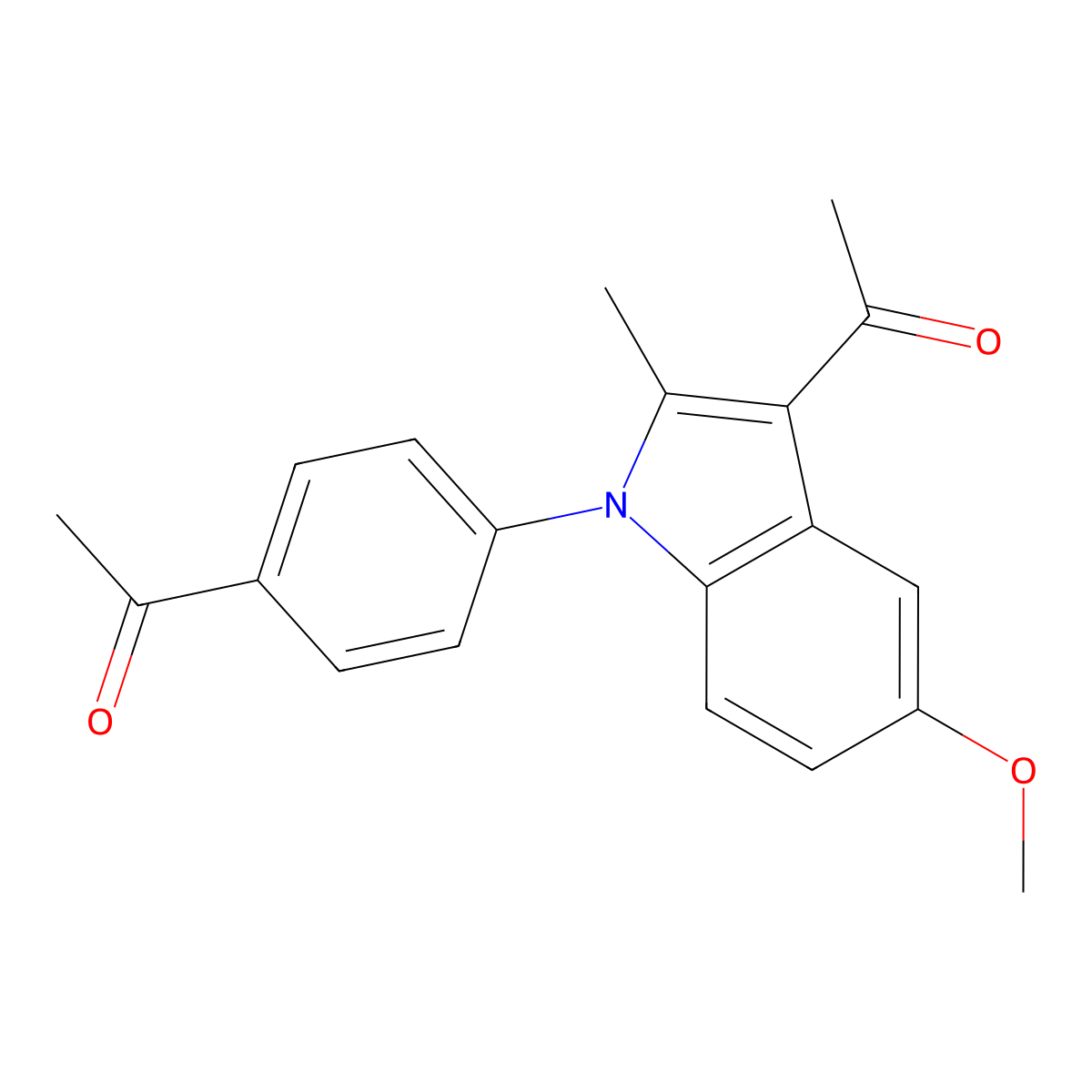 1-[4-(3-acetyl-5-methoxy-2-methyl-1H-indol-1-yl)phenyl]ethanone molecular structure, CAS 312945-61-2