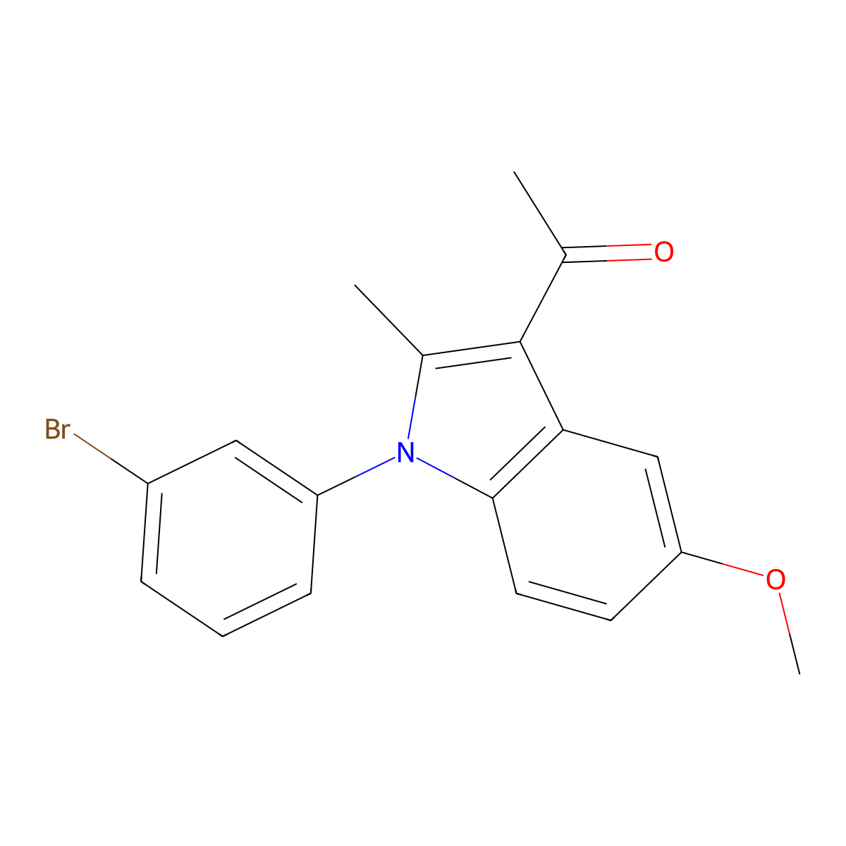 1-[1-(3-bromophenyl)-5-methoxy-2-methyl-1H-indol-3-yl]ethanone molecular structure, CAS 312945-62-3