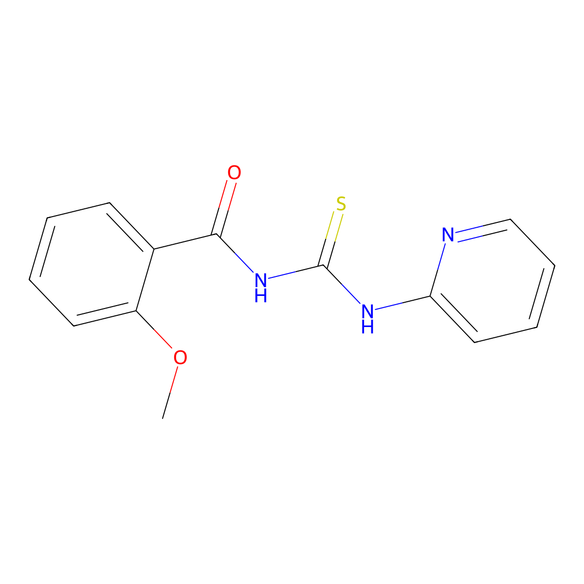 2-methoxy-N-(pyridin-2-ylcarbamothioyl)benzamide molecular structure, CAS 312946-30-8