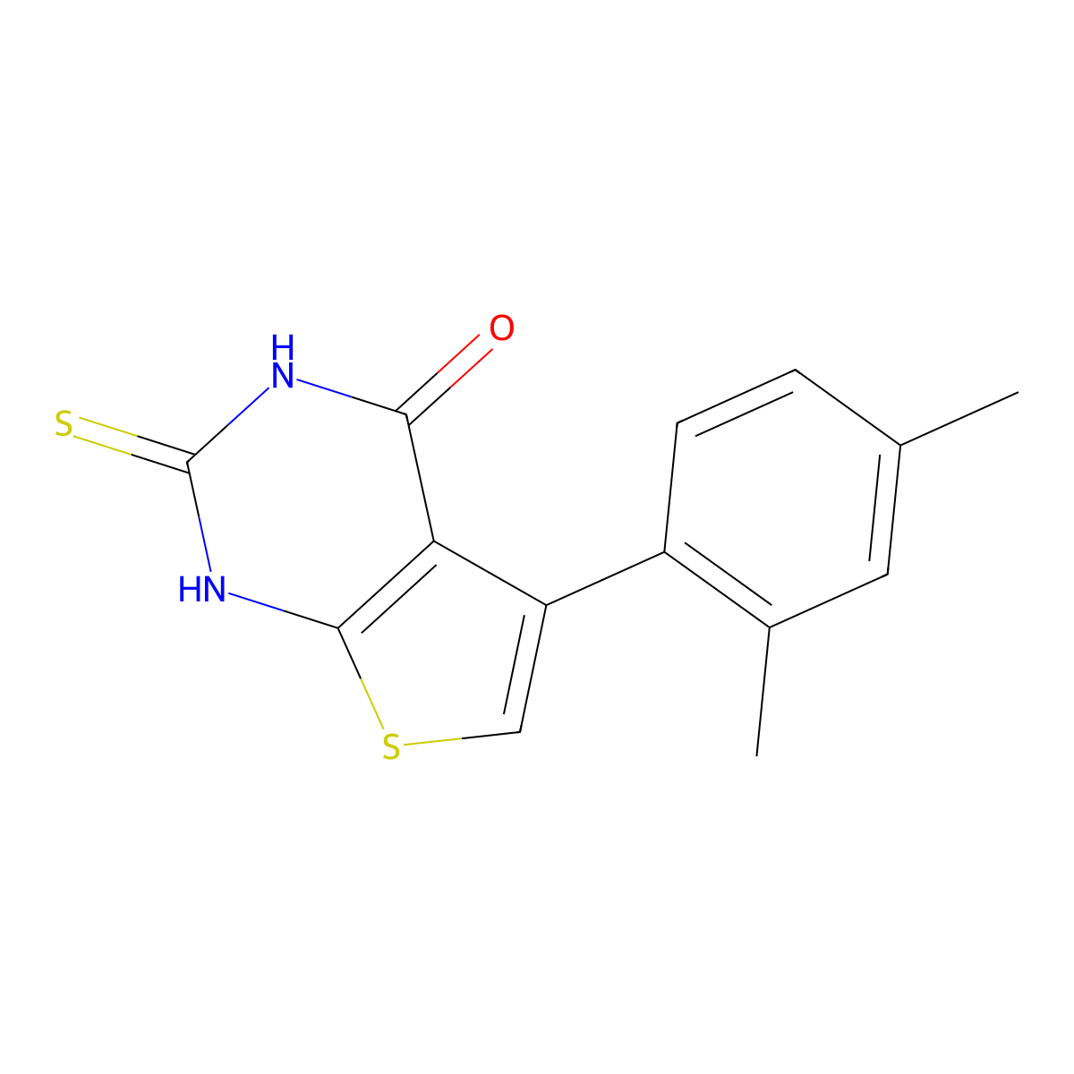 5-(2,4-dimethylphenyl)-2-thioxo-2,3-dihydrothieno[2,3-d]pyrimidin-4(1H)-one molecular structure, CAS 312946-32-0