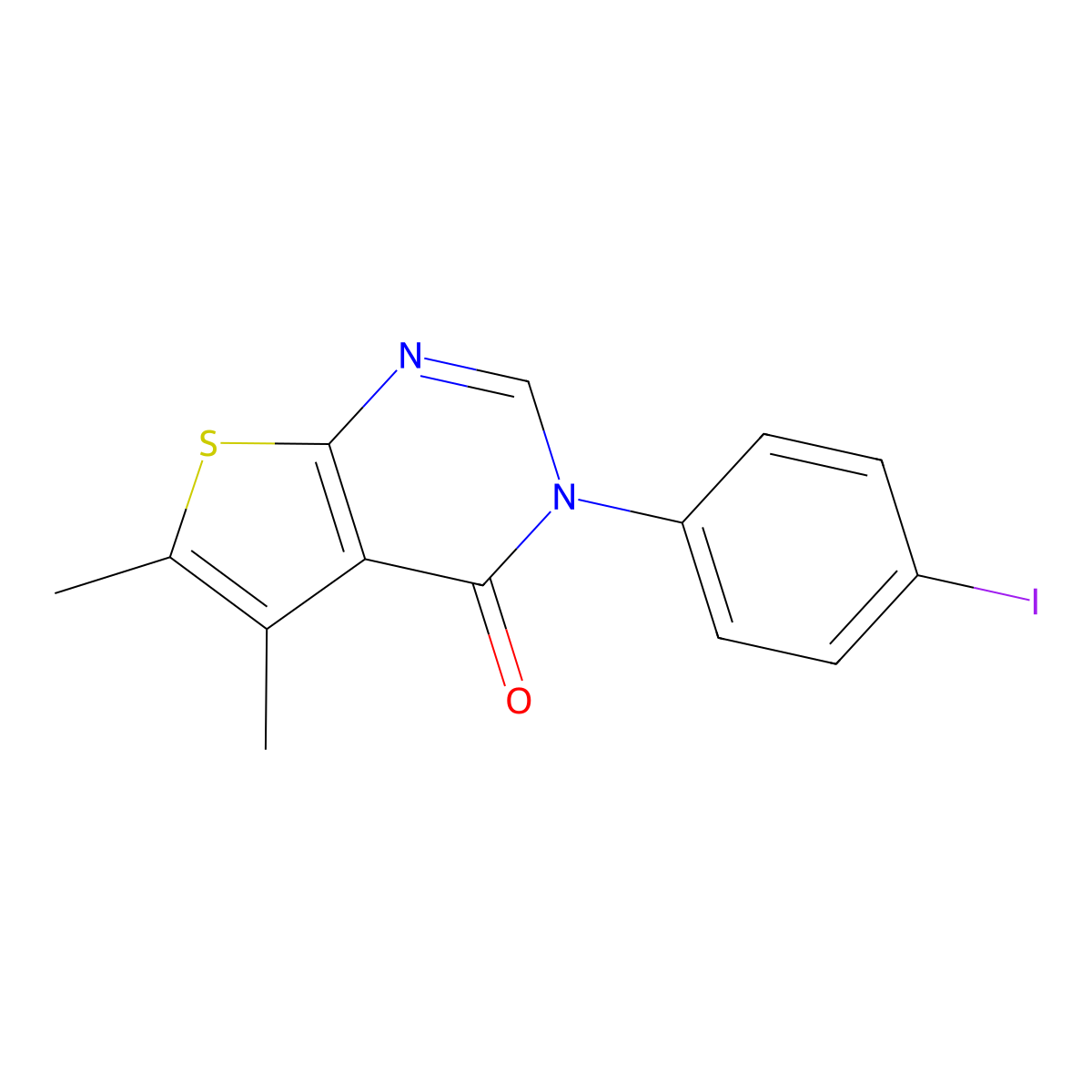 3-(4-Iodophenyl)-5,6-dimethylthieno[2,3-d]pyrimidin-4-one molecular structure, CAS 312946-71-7