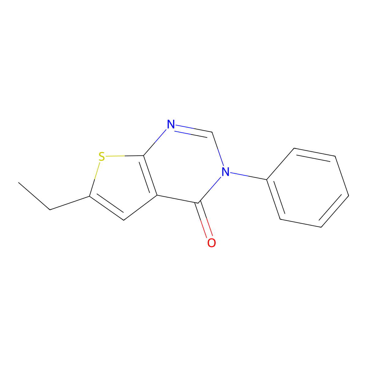 6-ethyl-3-phenylthieno[2,3-d]pyrimidin-4(3H)-one molecular structure, CAS 312946-72-8