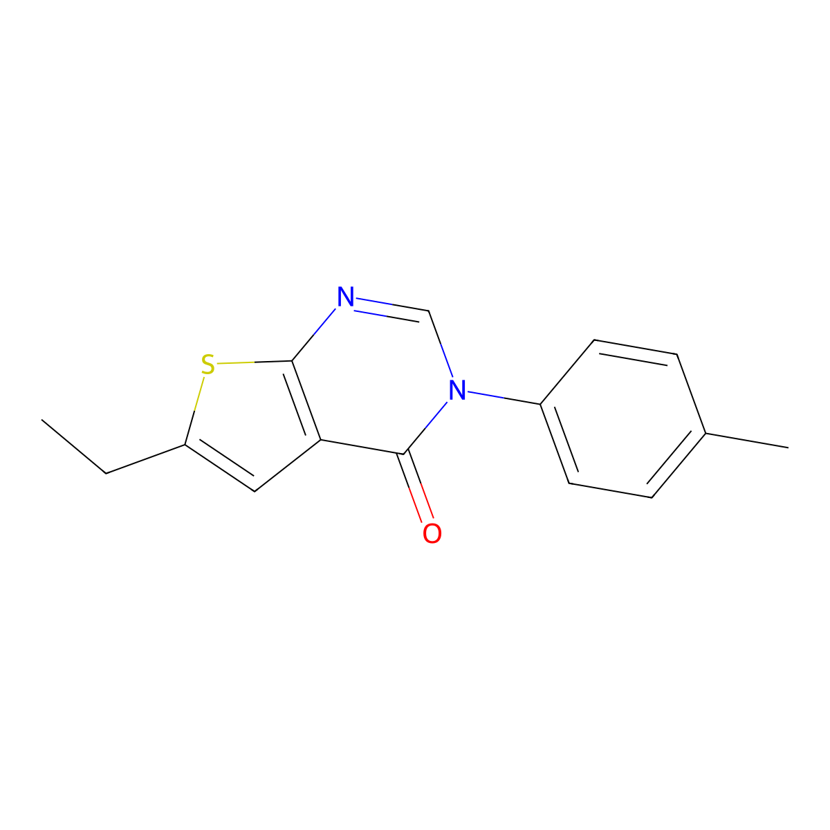 6-Ethyl-3-(4-methylphenyl)thieno[2,3-d]pyrimidin-4-one molecular structure, CAS 312946-73-9