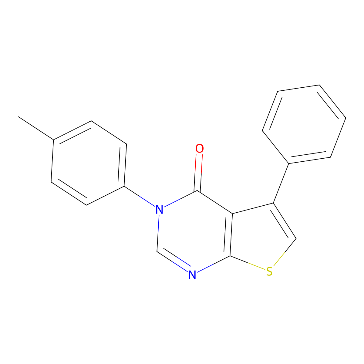 3-(4-Methylphenyl)-5-phenylthieno[2,3-d]pyrimidin-4-one molecular structure, CAS 312946-76-2