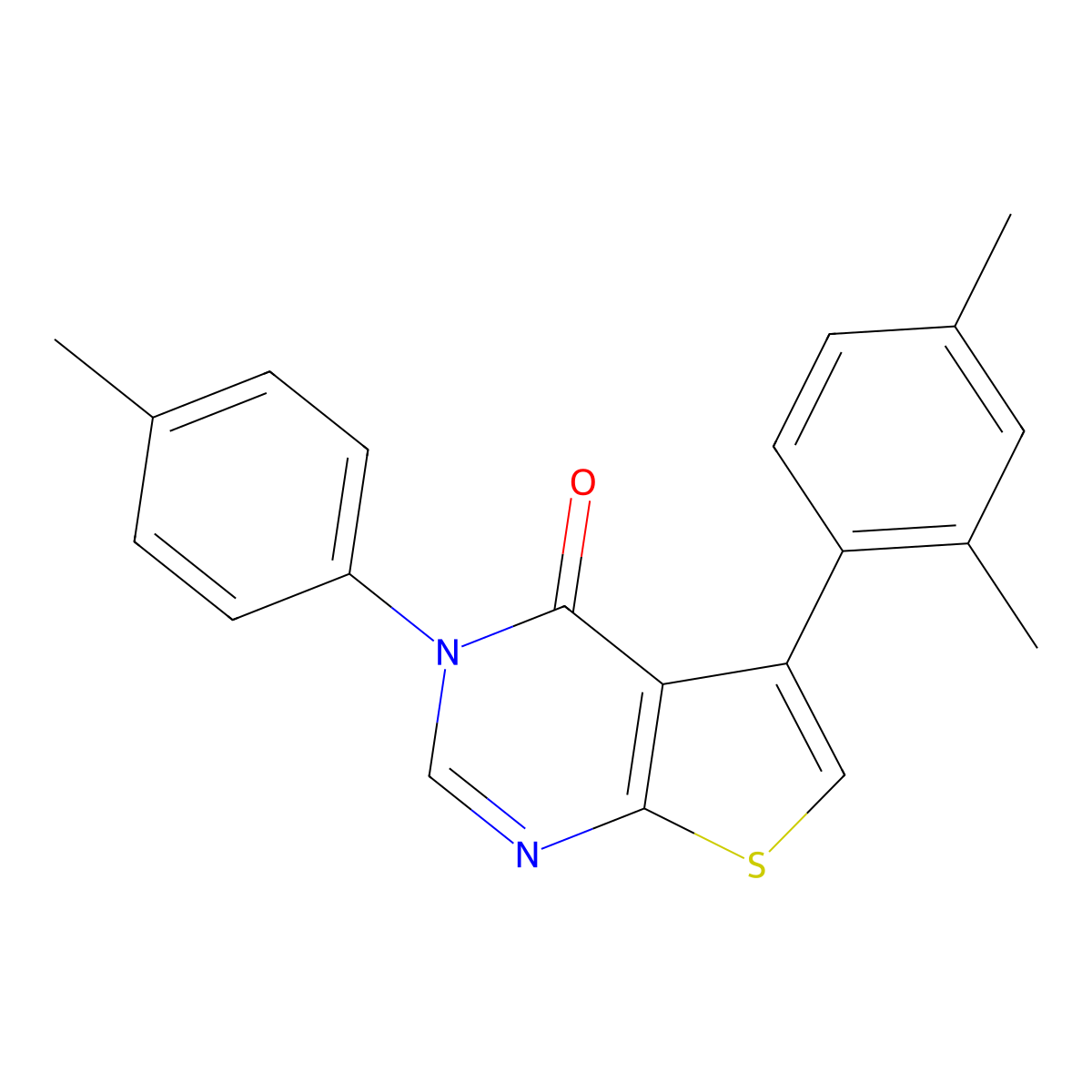 5-(2,4-Dimethylphenyl)-3-(4-methylphenyl)thieno[2,3-d]pyrimidin-4-one molecular structure, CAS 312946-78-4