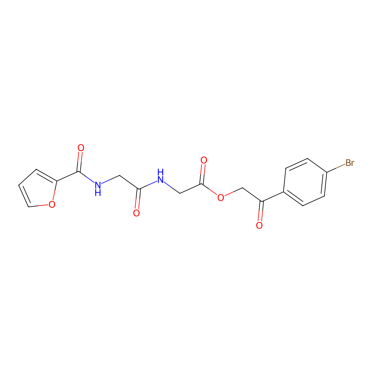[2-(4-Bromophenyl)-2-oxoethyl] 2-[[2-(furan-2-carbonylamino)acetyl]amino]acetate molecular structure, CAS 312947-32-3