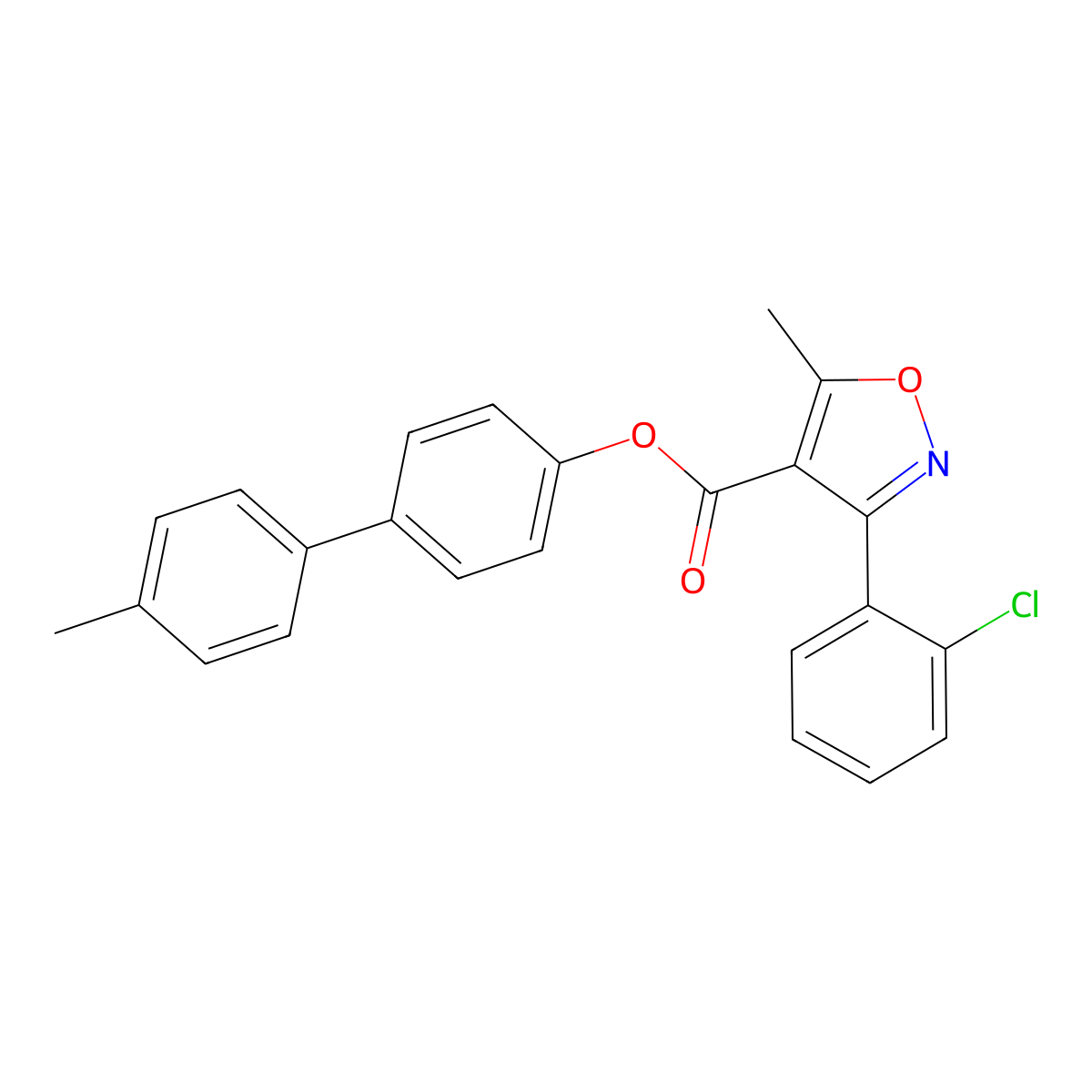 [4-(4-Methylphenyl)phenyl] 3-(2-chlorophenyl)-5-methyl-1,2-oxazole-4-carboxylate molecular structure, CAS 312947-36-7
