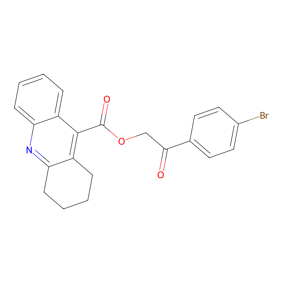 2-(4-Bromophenyl)-2-oxoethyl 1,2,3,4-tetrahydroacridine-9-carboxylate molecular structure, CAS 312947-45-8