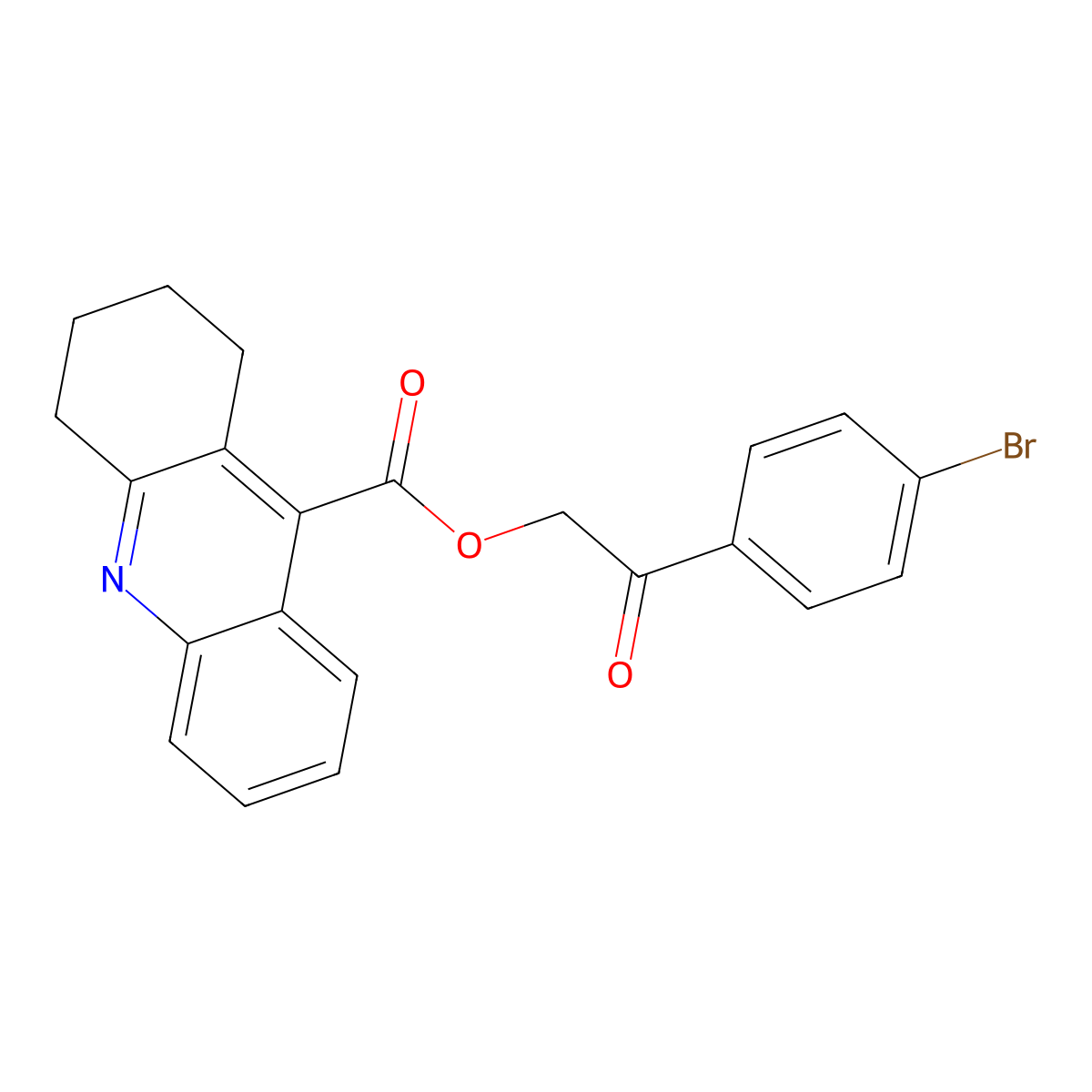 2-(4-Bromophenyl)-2-oxoethyl 1,2,3,4-tetrahydroacridine-9-carboxylate molecular structure, CAS 312947-45-8