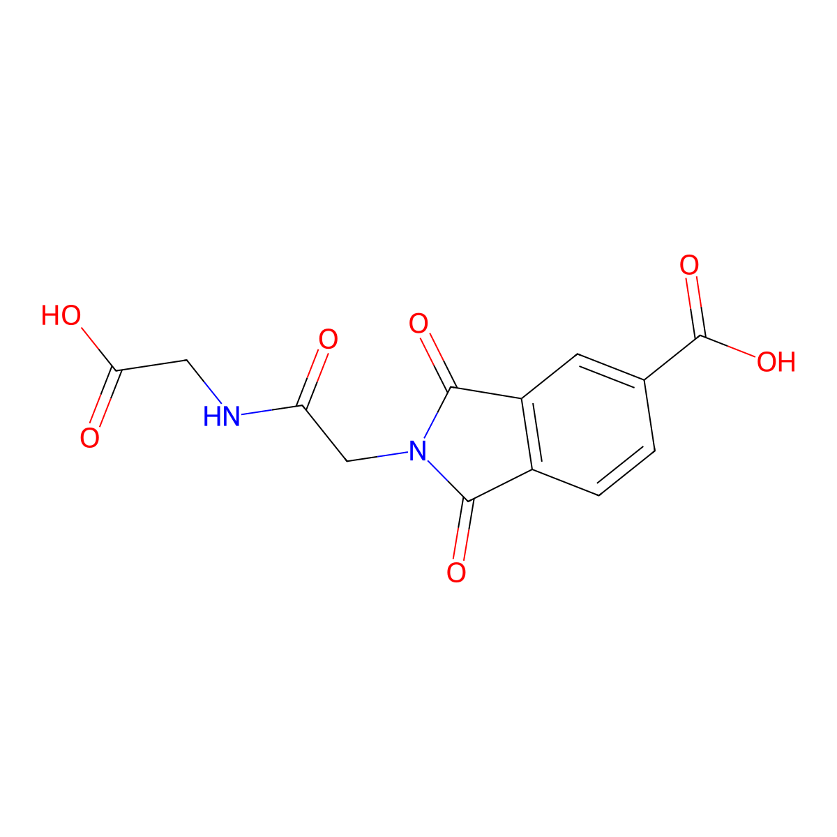 2-(2-((Carboxymethyl)amino)-2-oxoethyl)-1,3-dioxoisoindoline-5-carboxylic acid molecular structure, CAS 312947-55-0