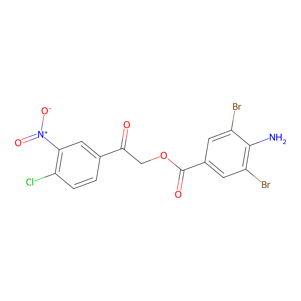 2-(4-Chloro-3-nitrophenyl)-2-oxoethyl 4-amino-3,5-dibromobenzoate molecular structure, CAS 312947-65-2