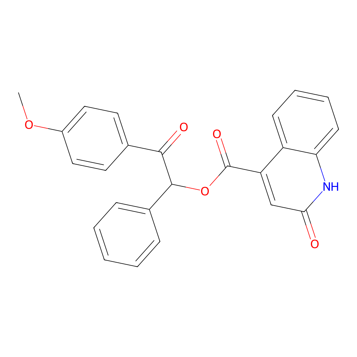 2-(4-Methoxyphenyl)-2-oxo-1-phenylethyl 2-hydroxy-4-quinolinecarboxylate molecular structure, CAS 312947-66-3
