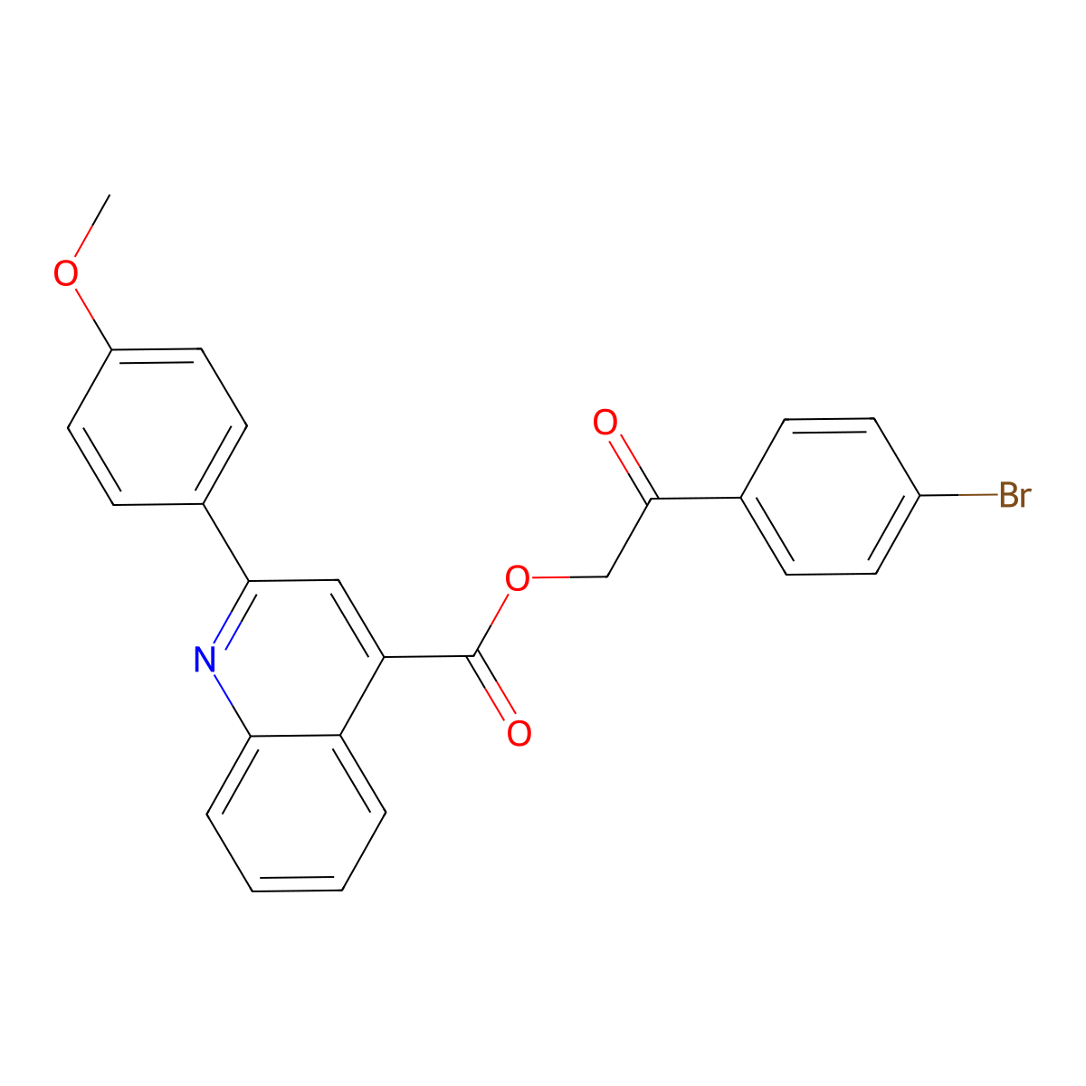2-(4-Bromophenyl)-2-oxoethyl 2-(4-methoxyphenyl)quinoline-4-carboxylate molecular structure, CAS 312947-70-9