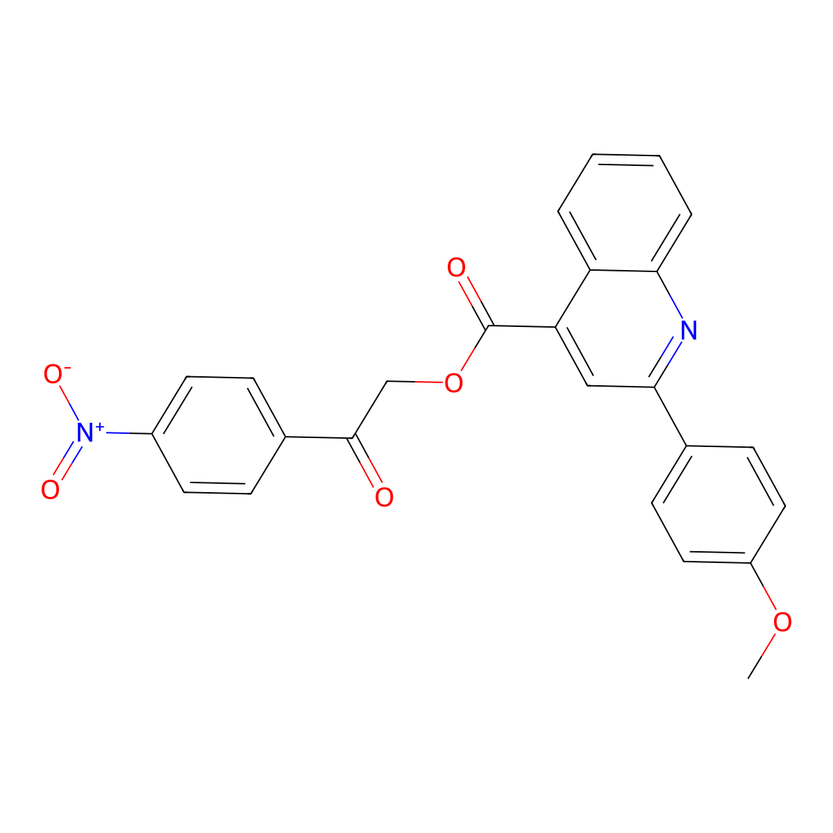 2-(4-Nitrophenyl)-2-oxoethyl 2-(4-methoxyphenyl)quinoline-4-carboxylate molecular structure, CAS 312947-71-0