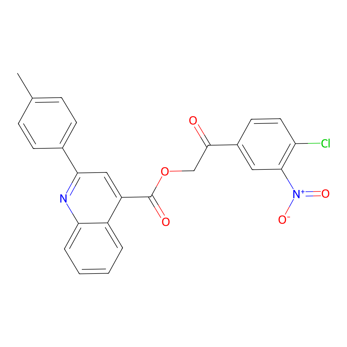 2-(4-Chloro-3-nitrophenyl)-2-oxoethyl 2-(4-methylphenyl)quinoline-4-carboxylate molecular structure, CAS 312947-74-3