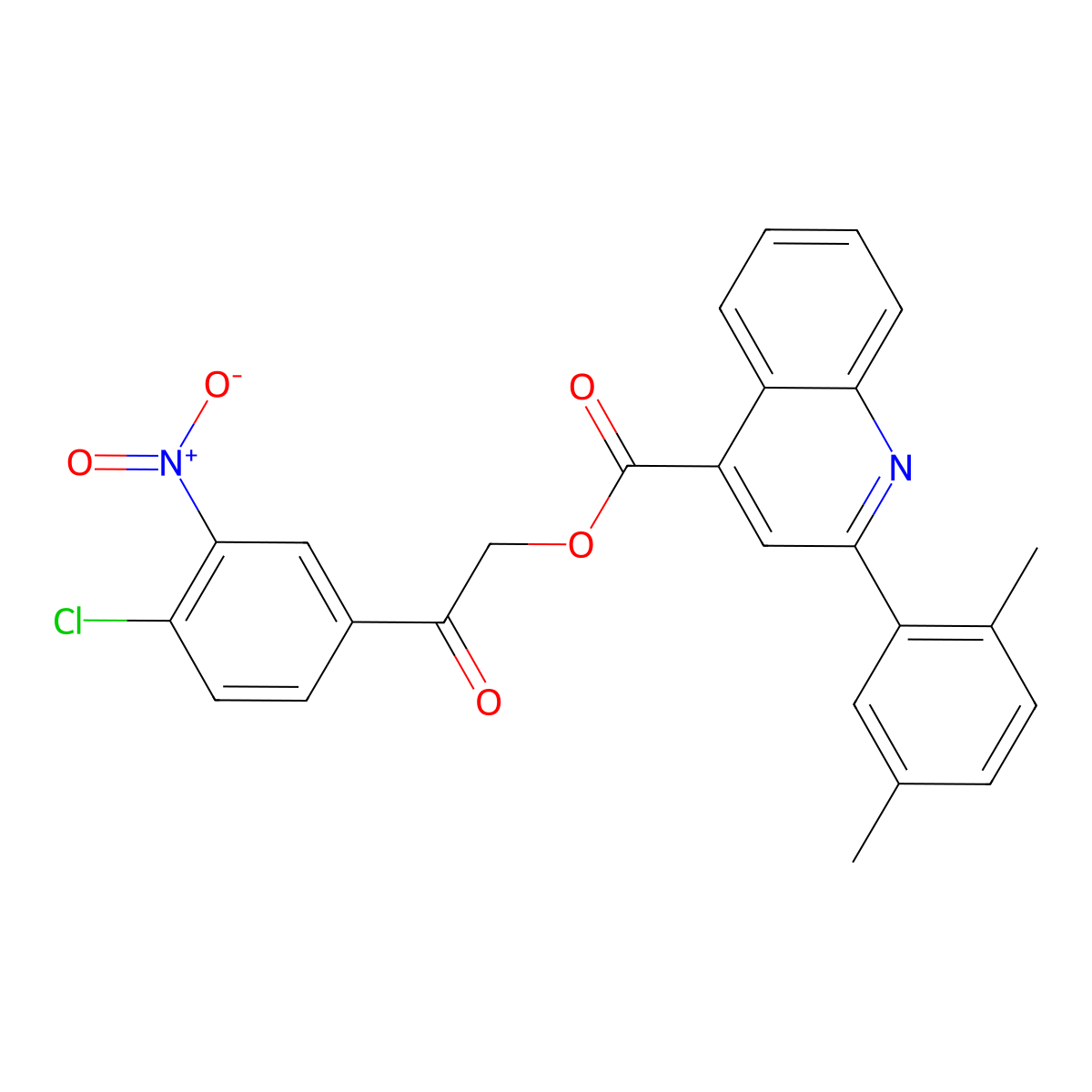 2-(4-Chloro-3-nitrophenyl)-2-oxoethyl 2-(2,5-dimethylphenyl)quinoline-4-carboxylate molecular structure, CAS 312947-83-4