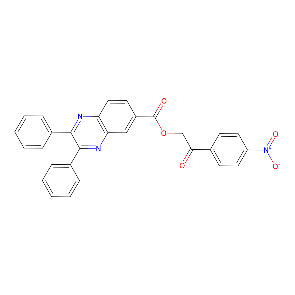 2-(4-Nitrophenyl)-2-oxoethyl 2,3-diphenylquinoxaline-6-carboxylate molecular structure, CAS 312947-94-7