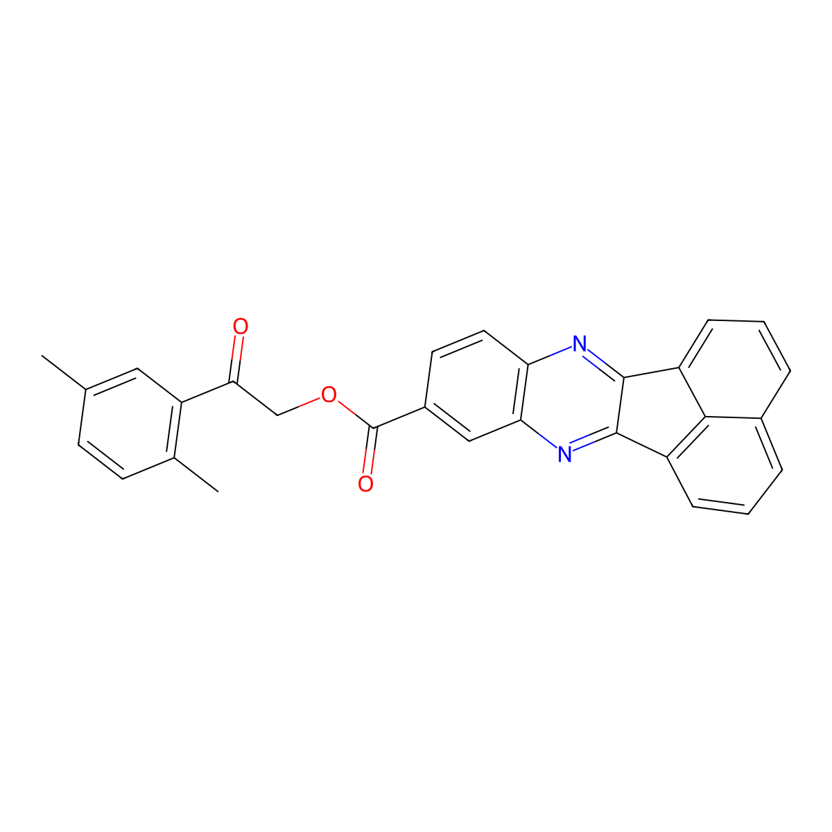2-(2,5-Dimethylphenyl)-2-oxoethyl acenaphtho[1,2-b]quinoxaline-9-carboxylate molecular structure, CAS 312947-96-9