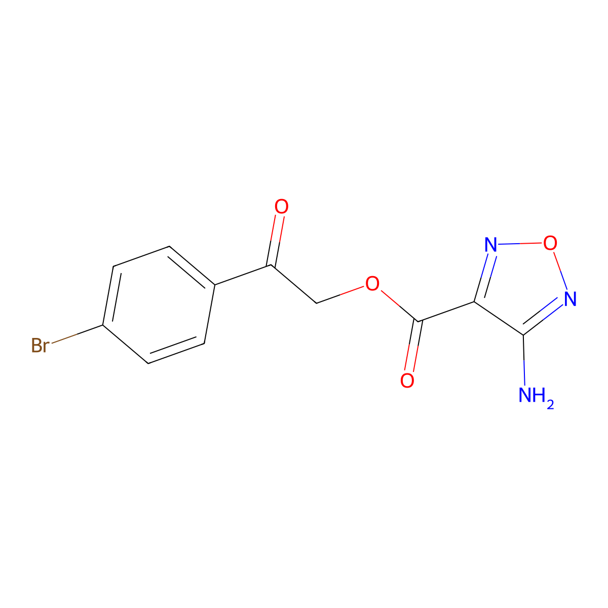 2-(4-Bromophenyl)-2-oxoethyl 4-amino-1,2,5-oxadiazole-3-carboxylate molecular structure, CAS 312947-99-2