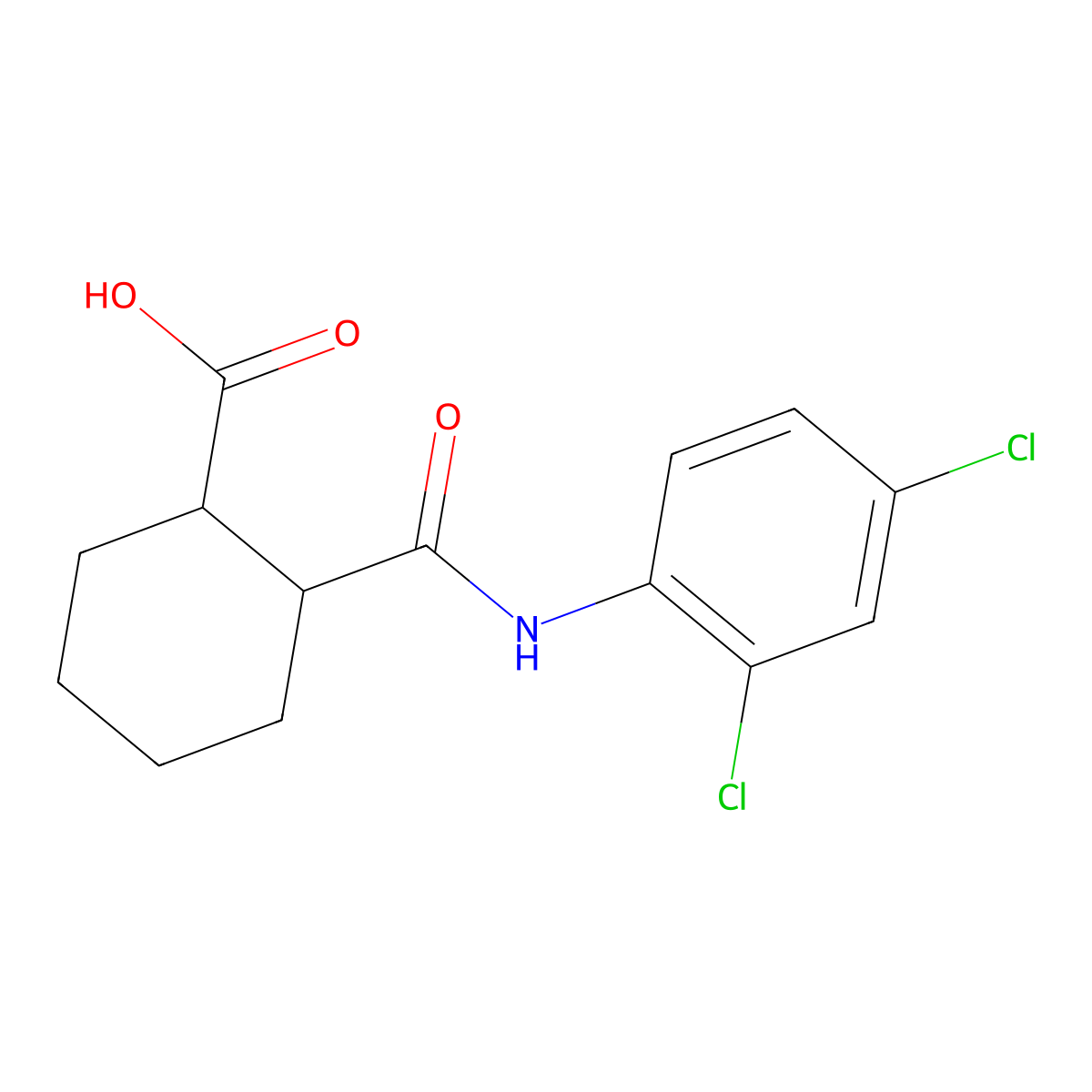 2-{[(2,4-Dichlorophenyl)amino]carbonyl}cyclohexanecarboxylic acid molecular structure, CAS 312948-11-1
