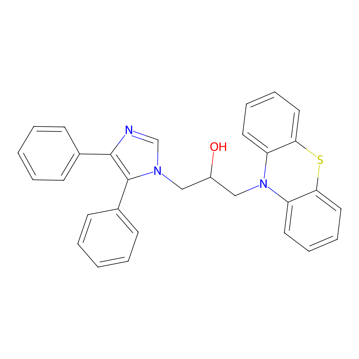 1-(4,5-diphenyl-1H-imidazol-1-yl)-3-(10H-phenothiazin-10-yl)-2-propanol molecular structure, CAS 312948-22-4